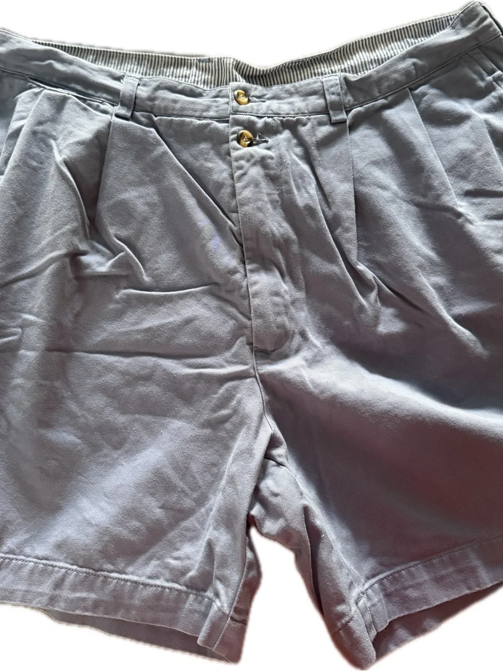 Dior Men’s Blue Flat-Front Shorts with Gold-Tone Buttons